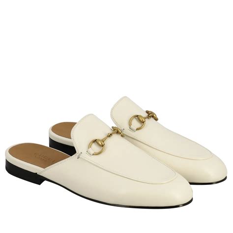 gucci kings leather horsebit slippers white|Gucci princetown slippers sale.